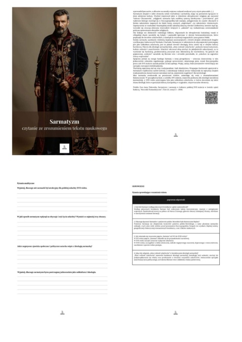 Czytanie ze zrozumieniem tekstu naukowego - Sarmatyzm [ebook]