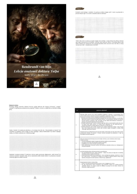 Karty pracy do tekstów kultury - "Lekcja anatomii doktora Tulpa" Rembrandt, "Lekcja anatomii" S. Grochowiak [ebook]