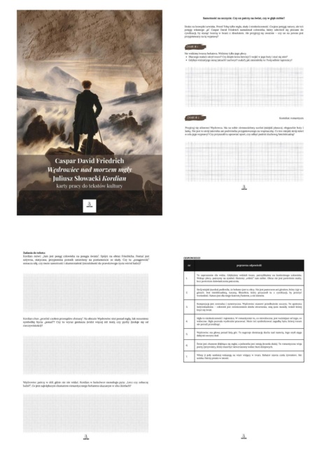 Karty pracy do tekstów kultury - Caspar David Friedrich "Wędrowiec nad morzem mgły", Juliusz Słowacki "Kordian" [ebook]