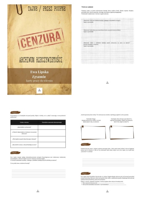 Karty pracy do wiersza - Ewa Lipska "Egzamin" [ebook]