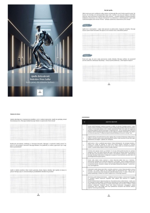 Karty pracy do tekstów kultury - "Apollo Belwederski", B. Prus "Lalka" [ebook]