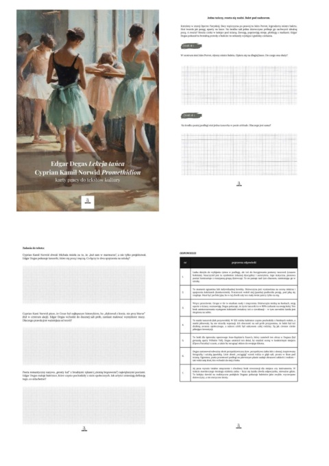 Karty pracy do tekstów kultury - E. Degas "Lekcja tańca", C.K. Norwid "Promethidion" [ebook]