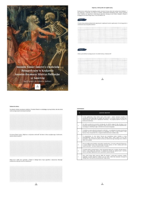 Karty pracy do tekstów kultury - "Taniec śmierci", "Rozmowa mistrza Polikarpa ze Śmiercią" [ebook]