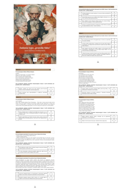 Test historycznoliteracki - pytania typu "prawda-fałsz" [ebook]