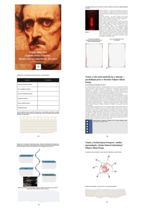 Zeszyt lekturowy - E.A. Poe "Zagłada domu Usherów", "Berencie", "Maska Śmierci Szkarłatnej" [ebook]
