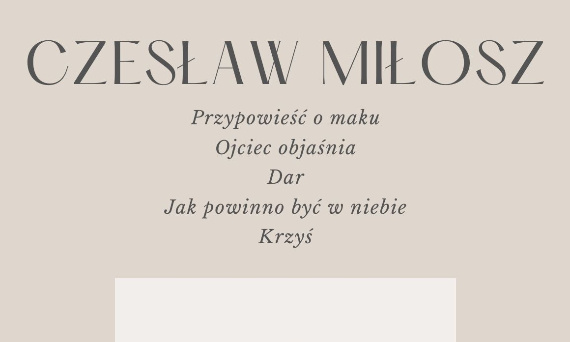 Czesław Miłosz - karty pracy dla SP